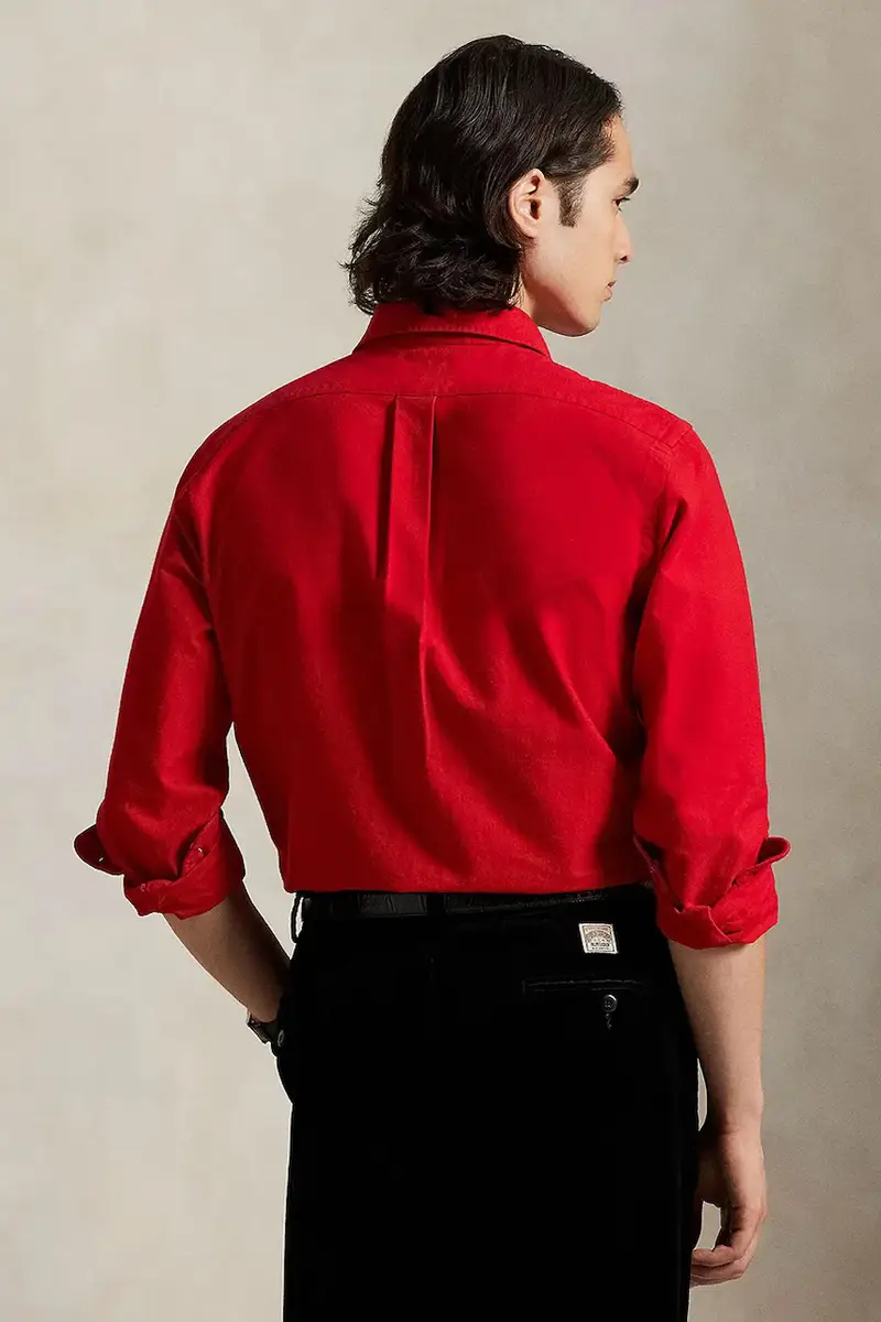 camicia in cotone uomo colore rosso 710P00662 miniatura 2