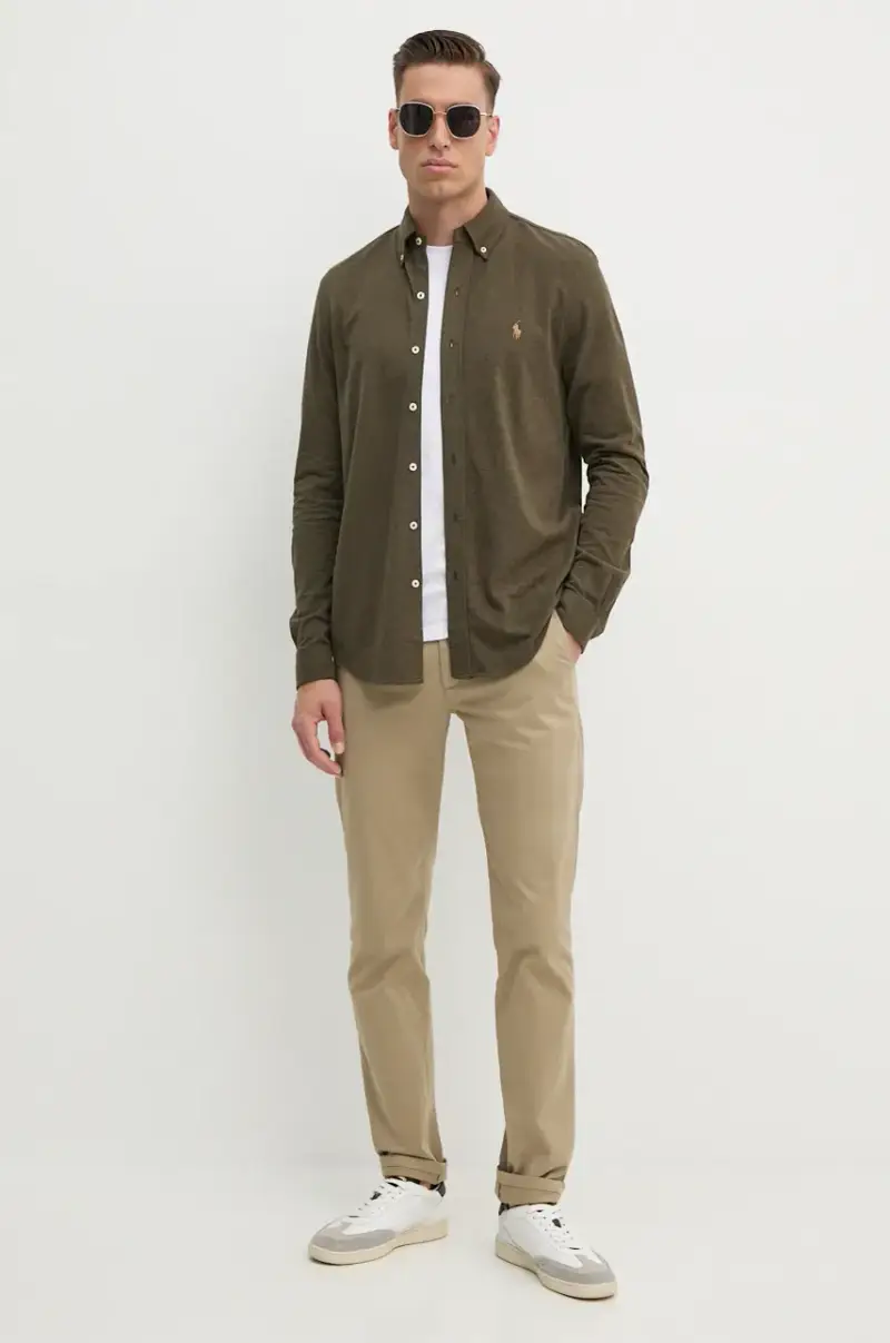 camicia in cotone uomo colore verde 710654408 miniatura 3