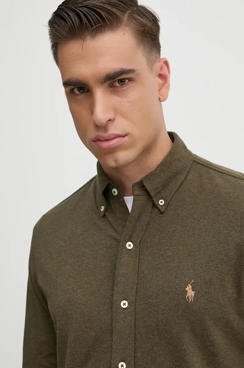 camicia in cotone uomo colore verde 710654408 miniatura 5