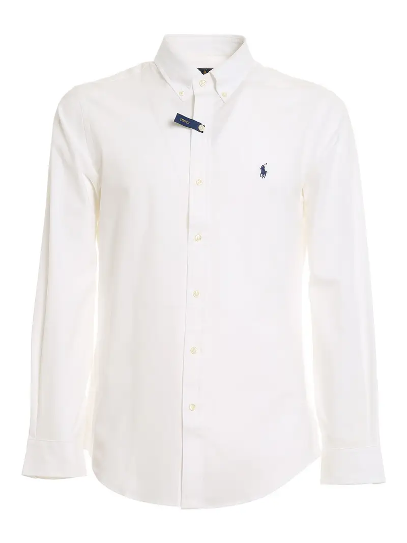 Camicia in popeline stretch Bianco