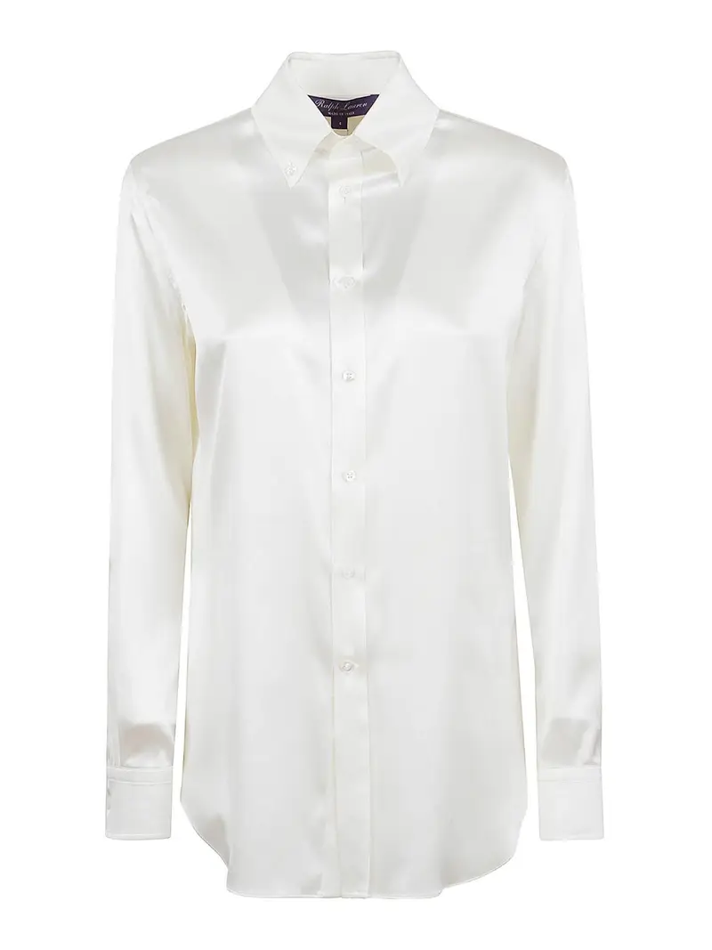 Camicia in seta elasticizzata Bianco