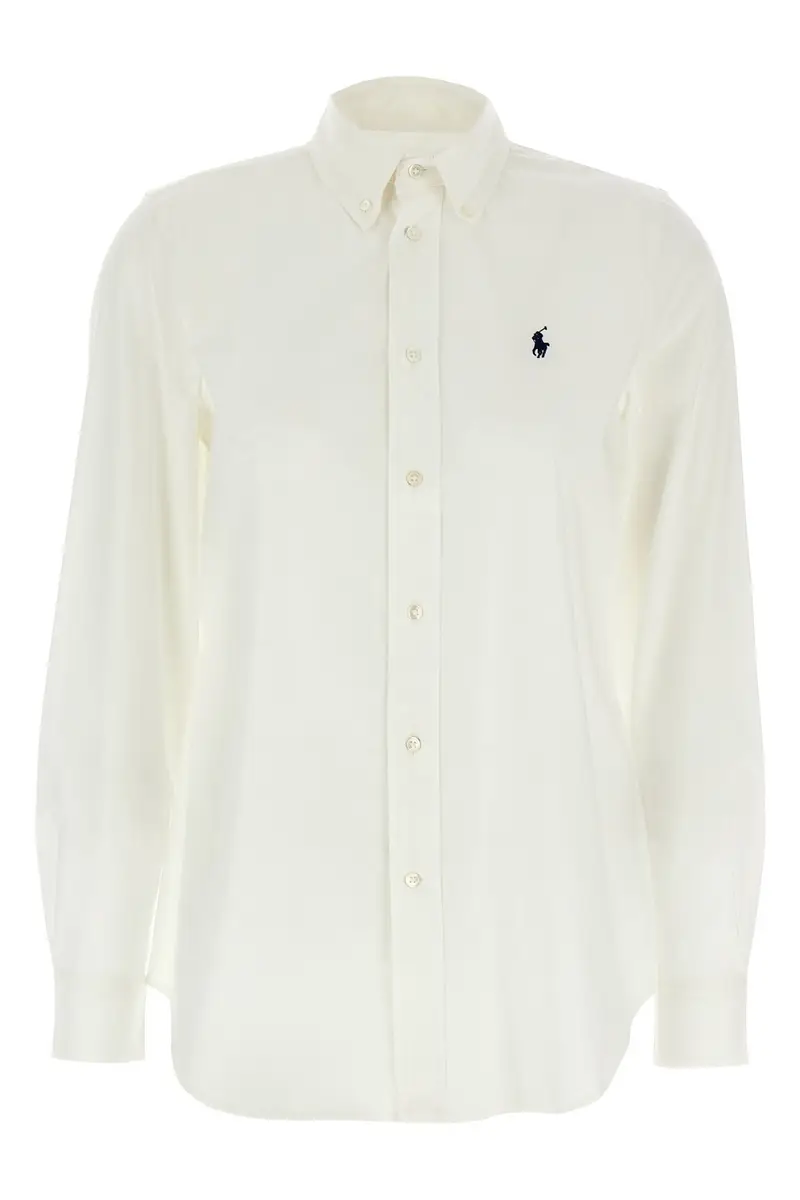 Camicia Ricamo Logo Bianco