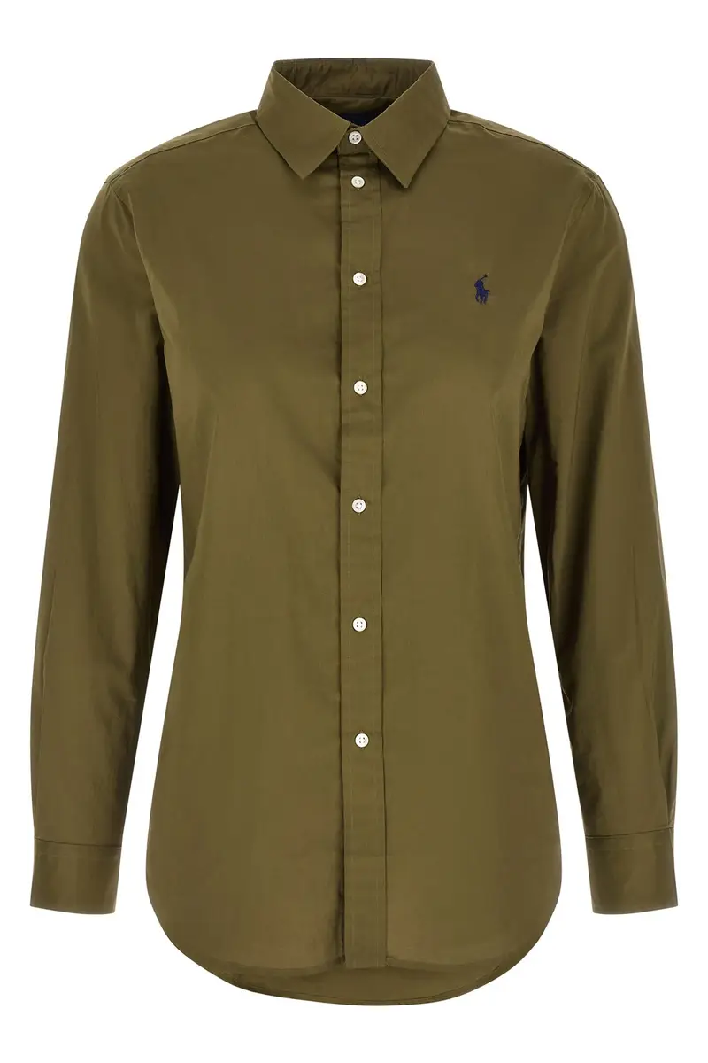 Camicia Ricamo Logo Verde