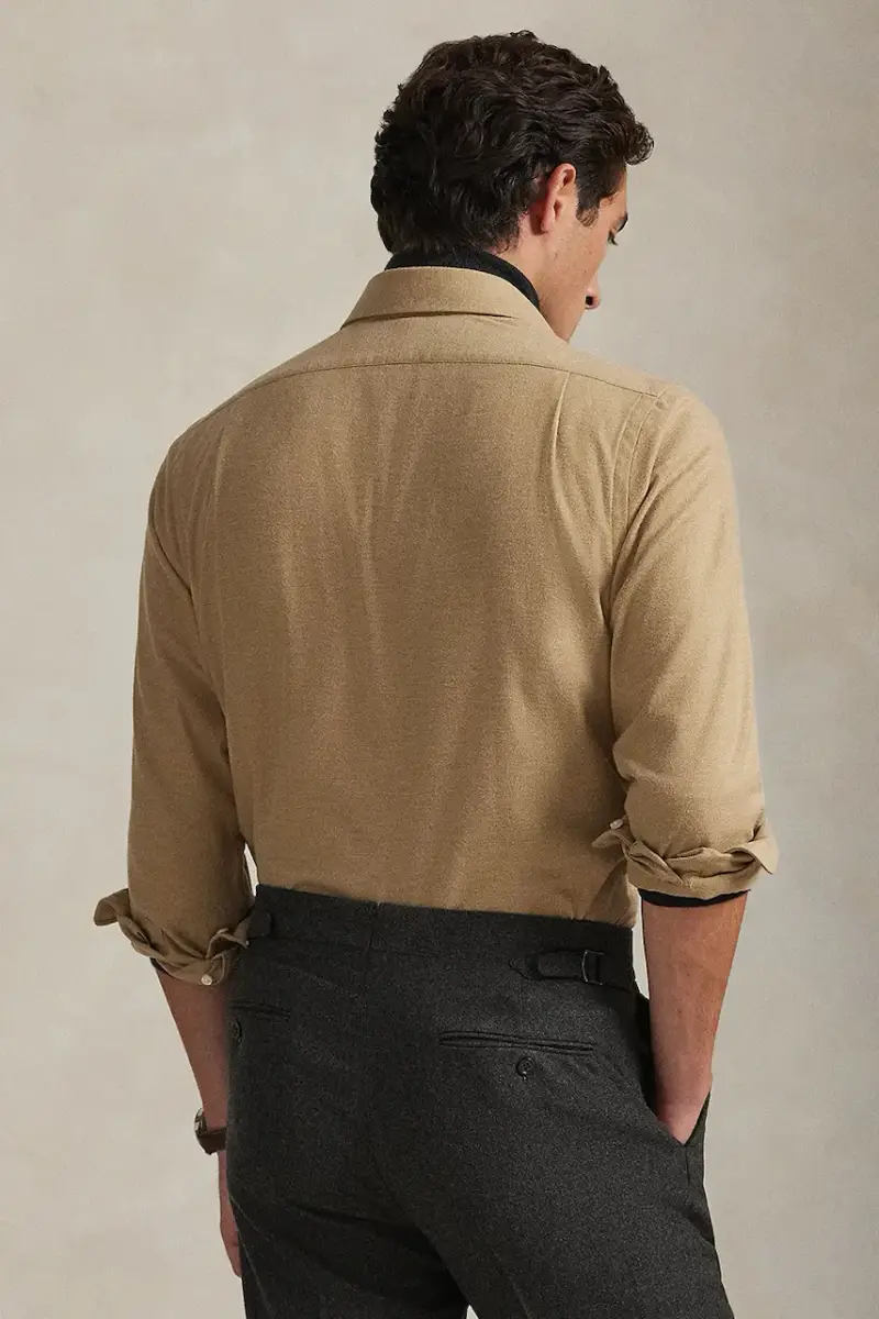 camicia uomo colore beige 710P00661 miniatura 2