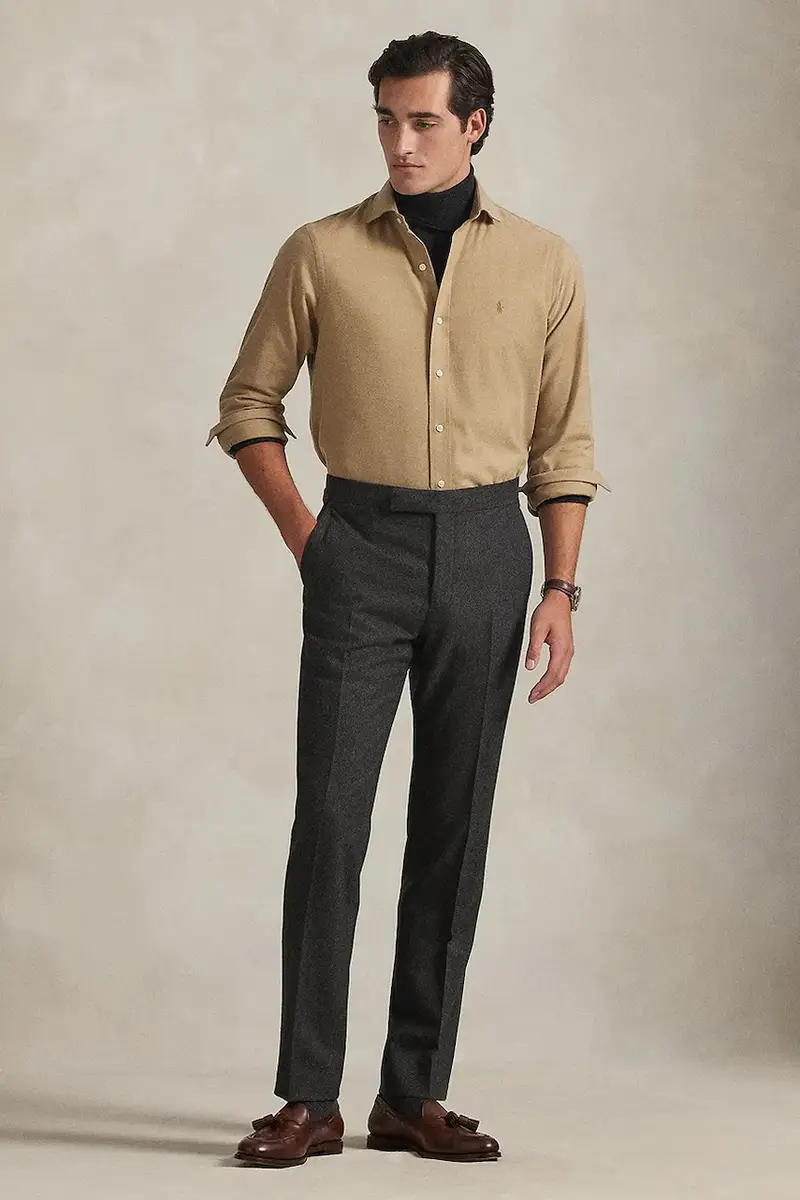 camicia uomo colore beige 710P00661 miniatura 3