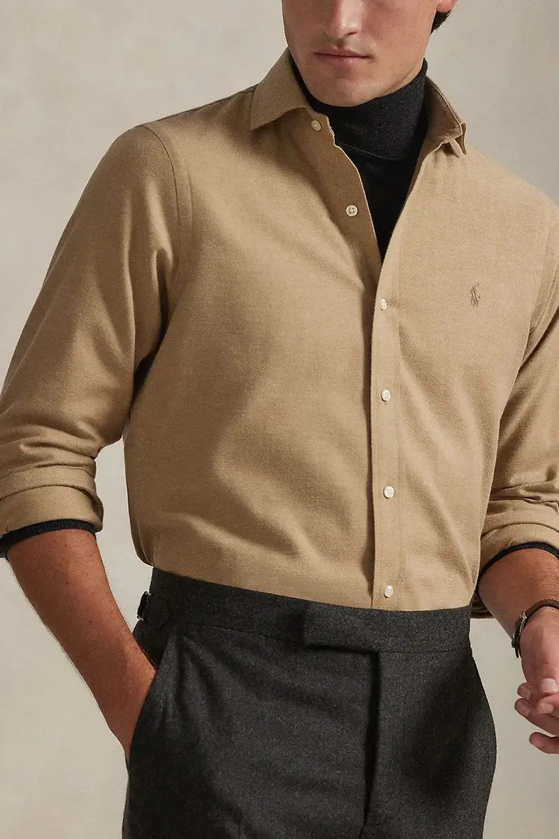 camicia uomo colore beige 710P00661 miniatura 4