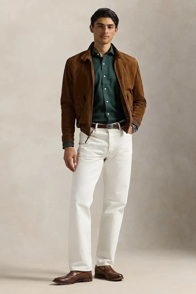 camicia uomo colore beige 710P00661 Verde miniatura 3