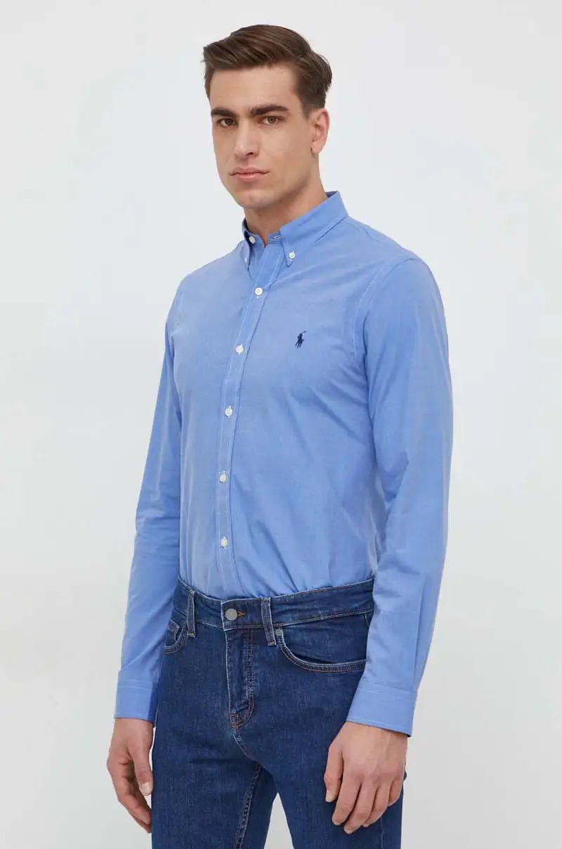 camicia uomo colore blu miniatura 2