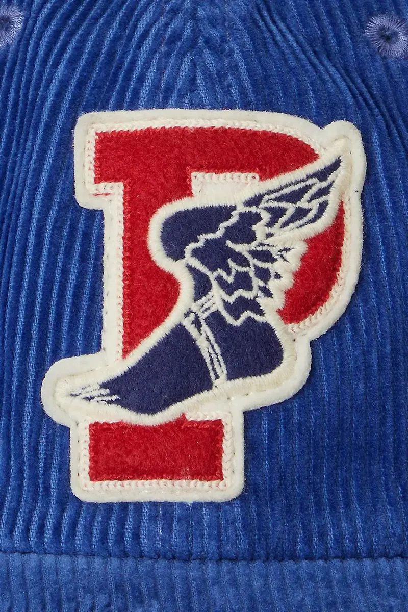 cappello con visiera in velluto a coste Cap colore blu con applicazione 710963786 miniatura 3