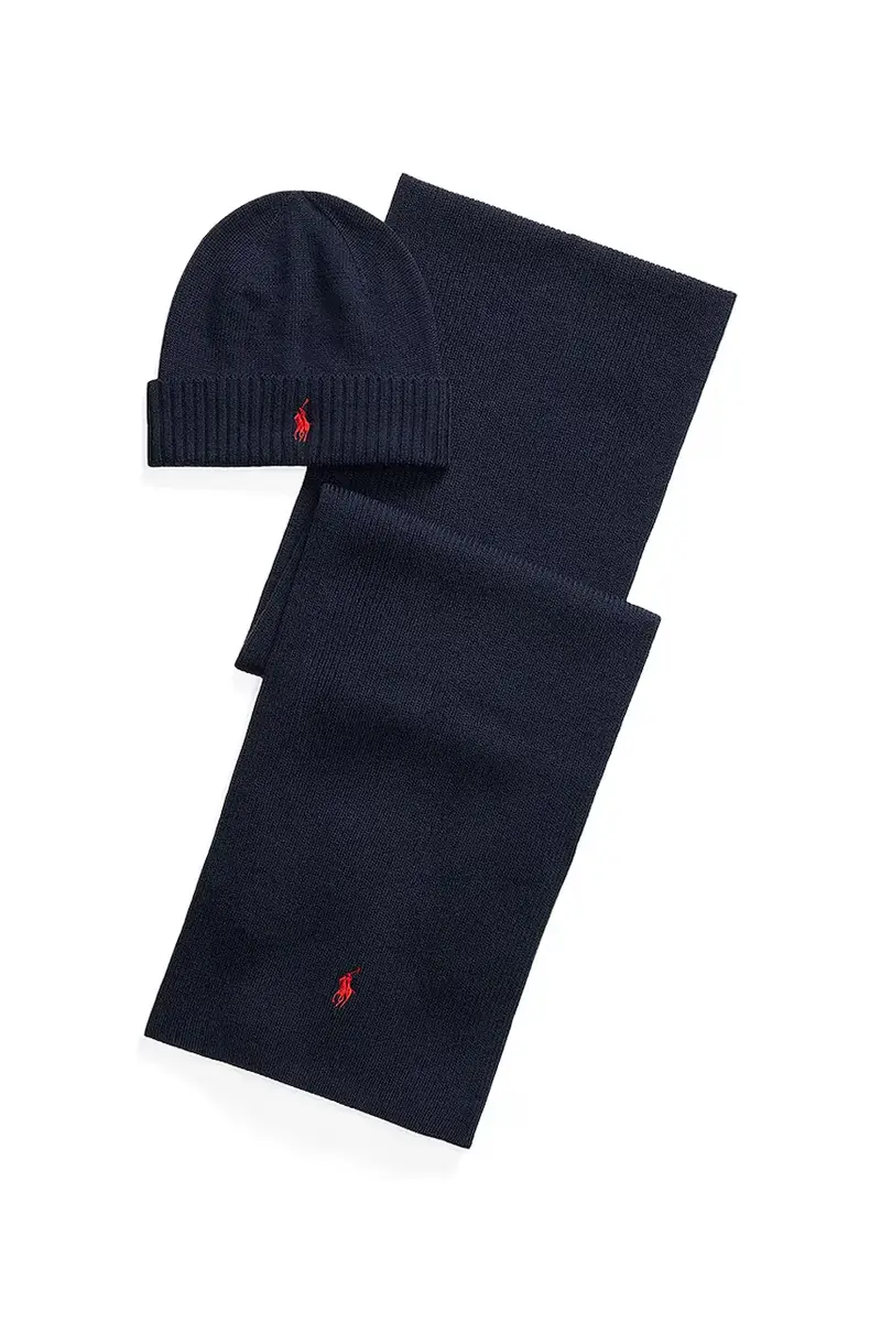 cappello e sciarpa di lana colore nero 710951146 Marrone