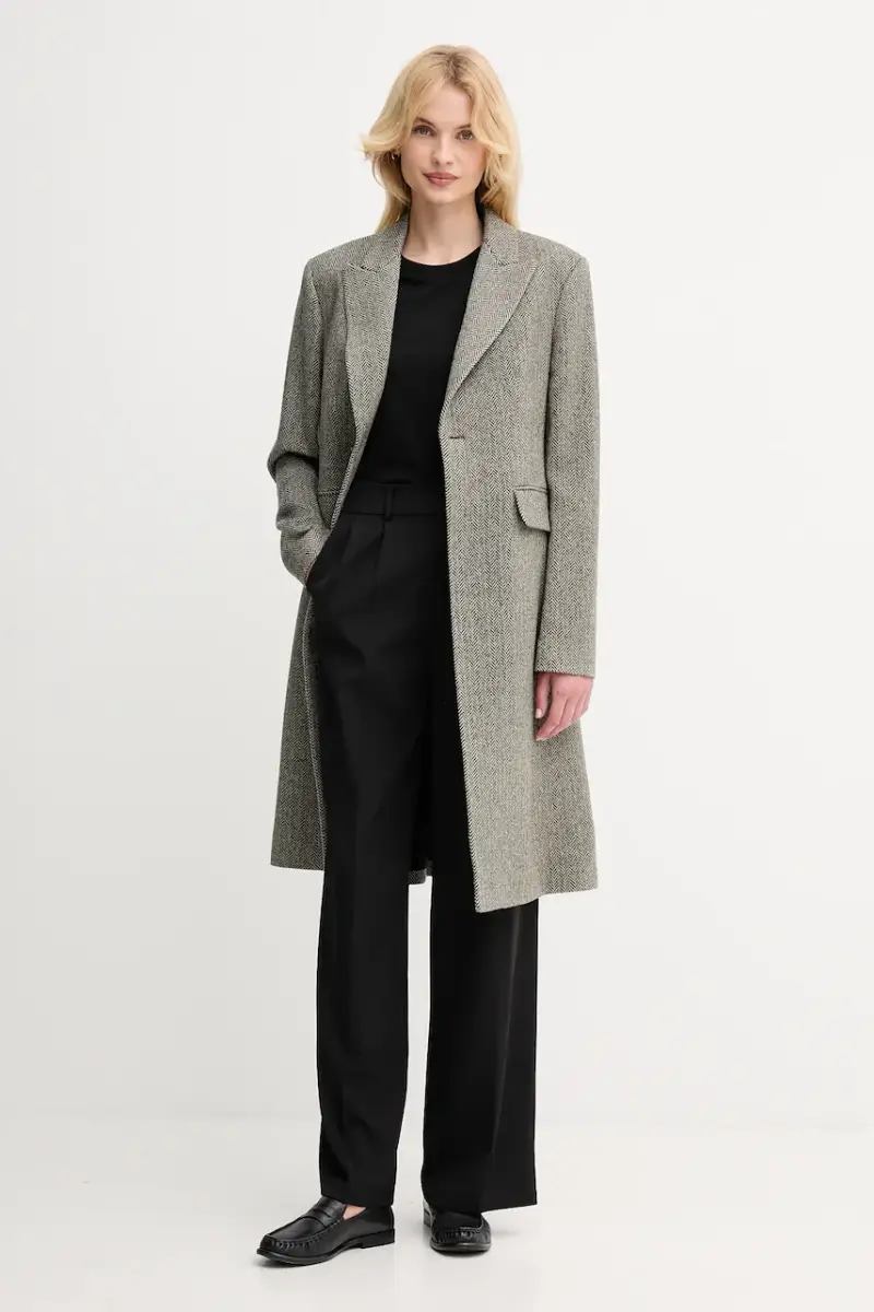 cappotto in lana colore nero 211966522 Beige