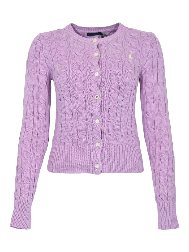 Cardigan A Trecce Viola