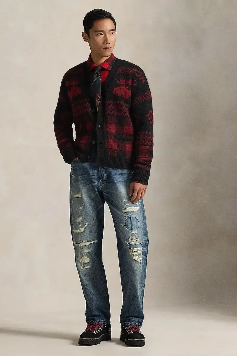 cardigan con lana colore granata 710982260 miniatura 3