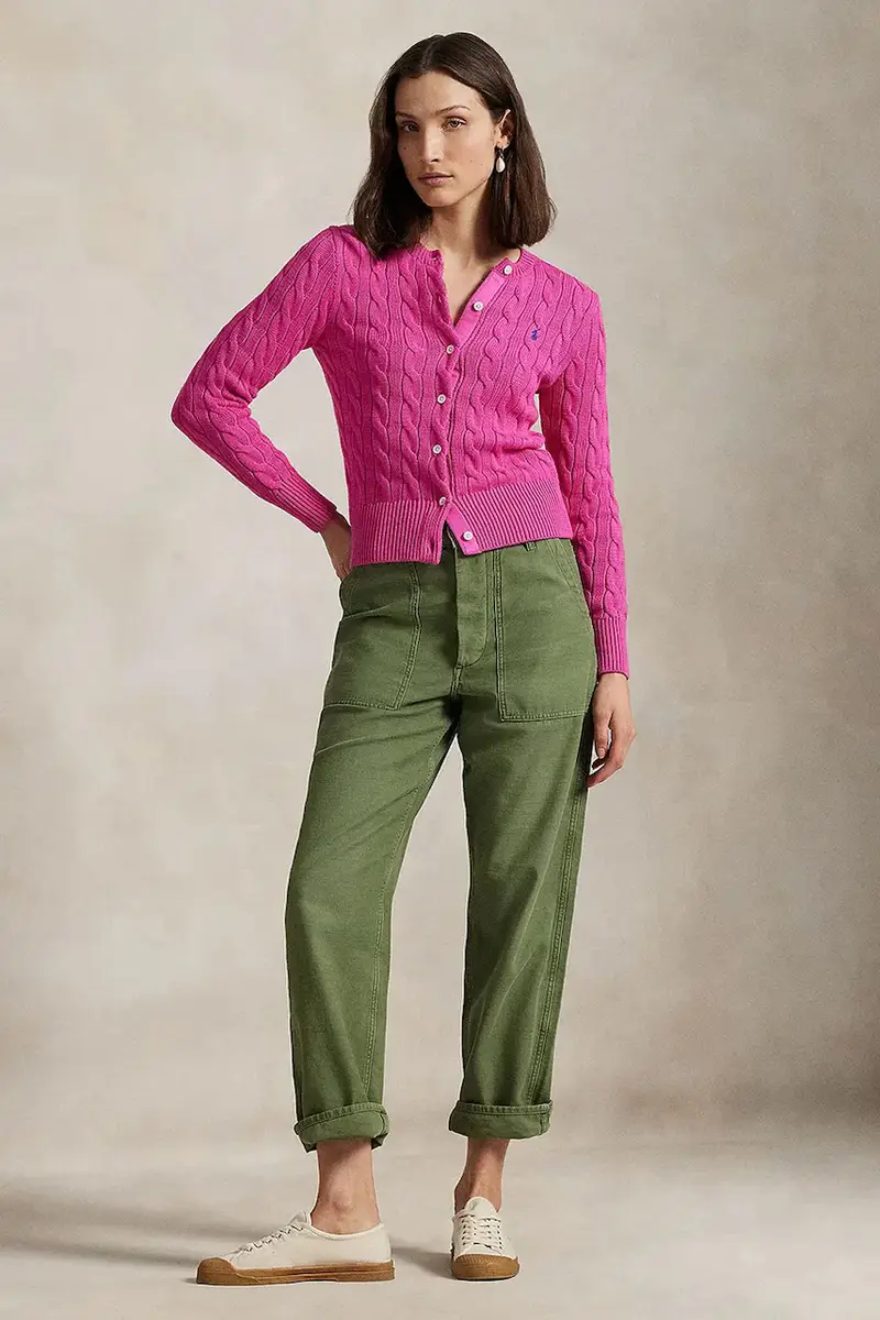 cardigan in cotone colore bianco 211891643 Rosa miniatura 3