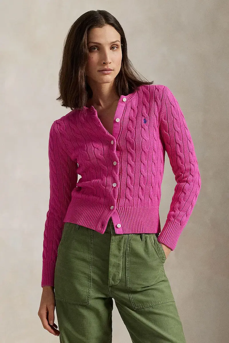 cardigan in cotone colore bianco 211891643 Rosa