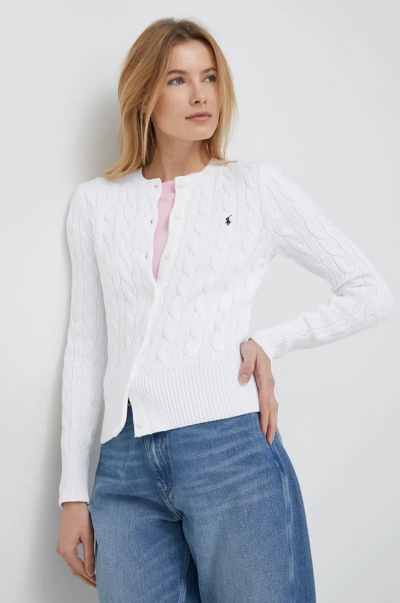 cardigan in cotone colore bianco