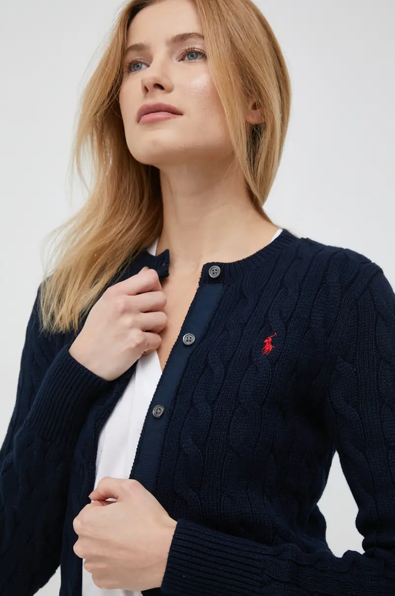 cardigan in cotone colore blu navy