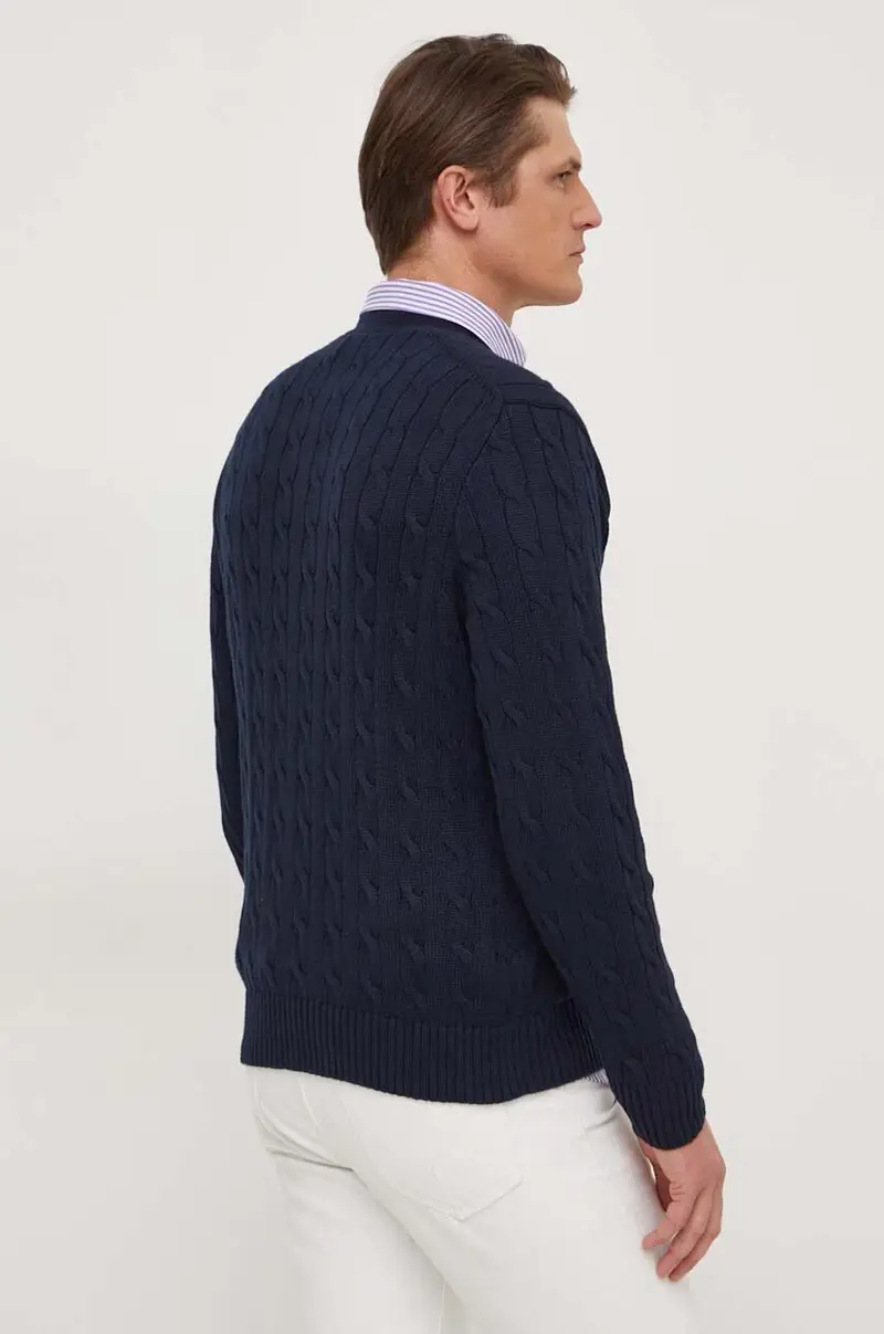 cardigan in cotone colore blu navy miniatura 3