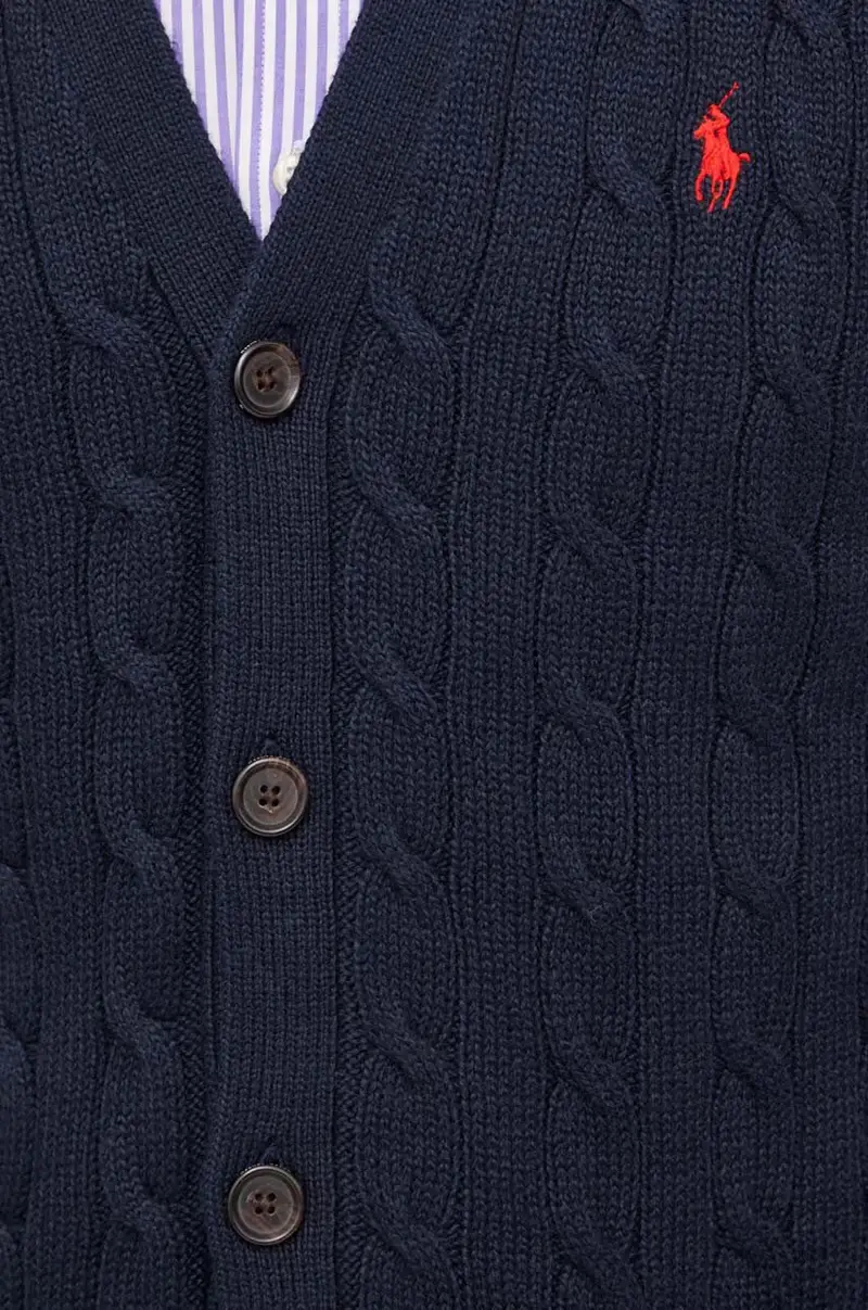 cardigan in cotone colore blu navy miniatura 5