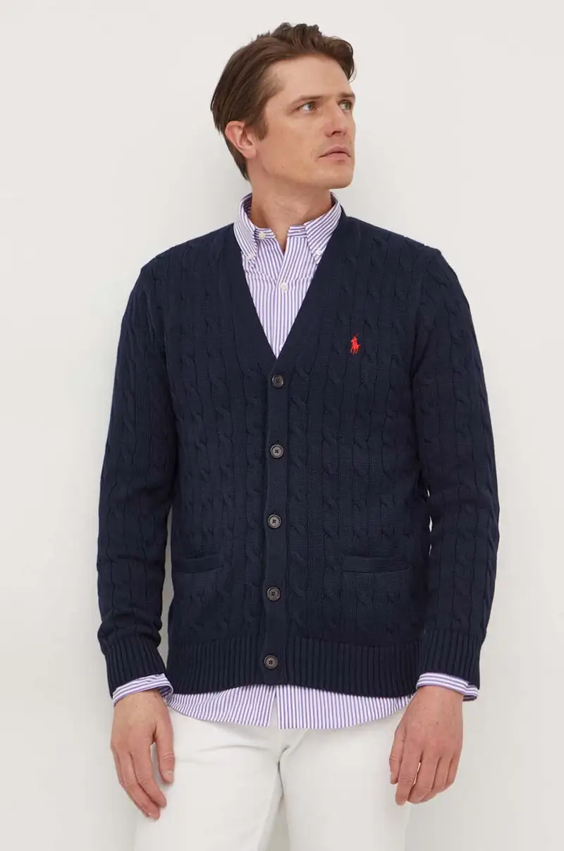 cardigan in cotone colore blu navy