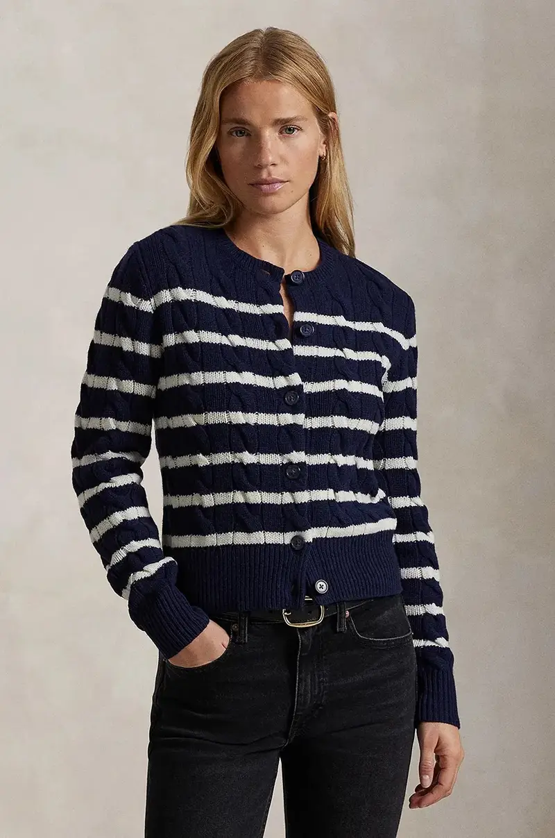 cardigan in lana colore beige 211947909