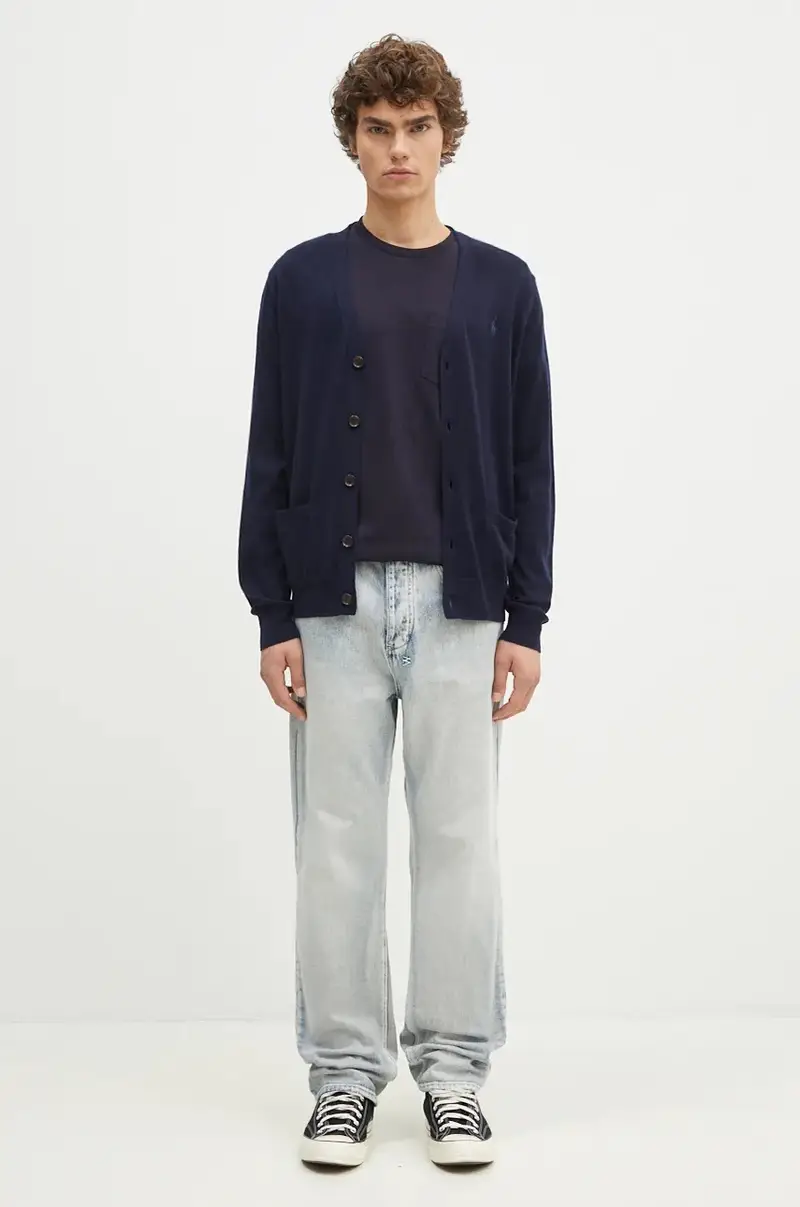 cardigan in lana RWS-Longsleeve colore blu navy 710946144 miniatura 5