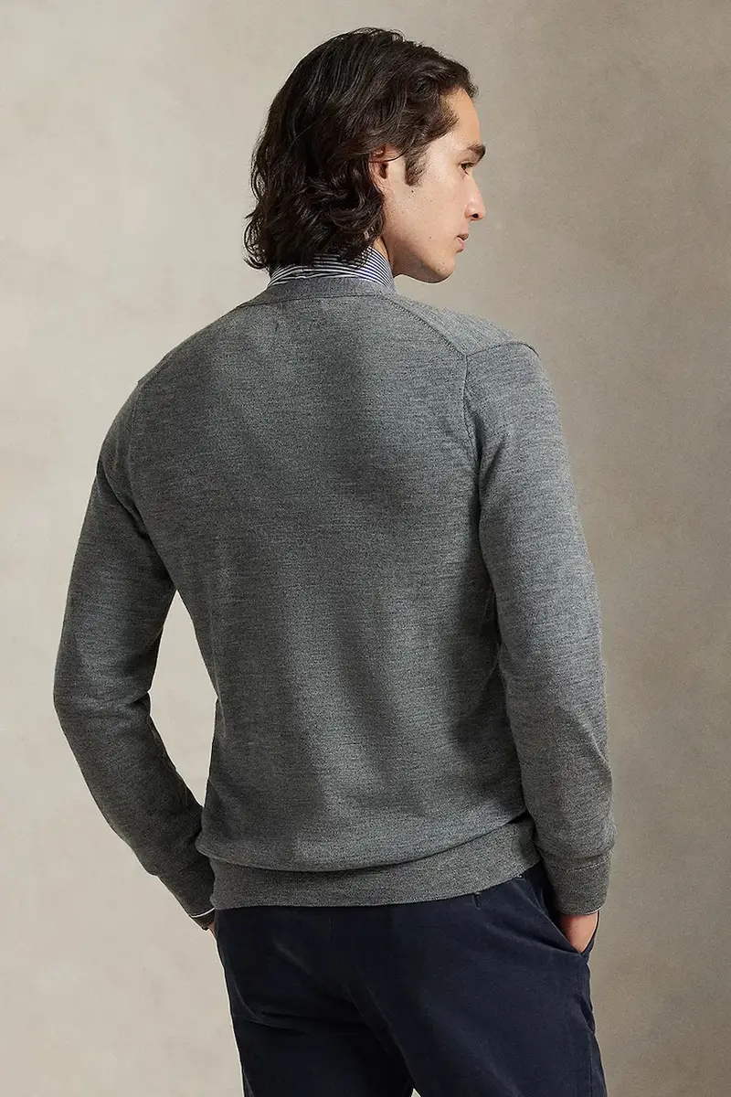 cardigan in lana RWS-Longsleeve colore blu navy 710946144 Grigio miniatura 2