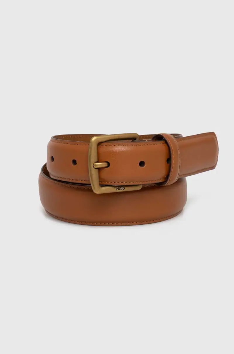 cintura in pelle uomo Beige