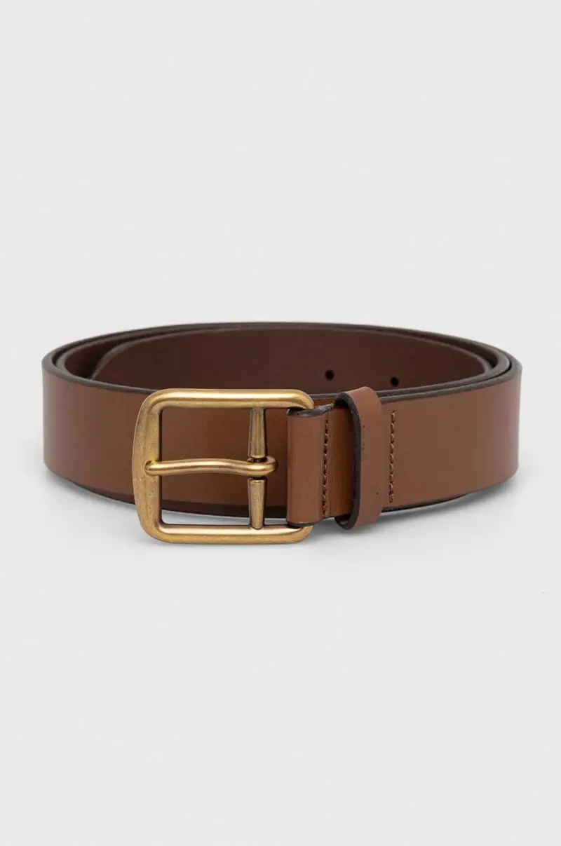 cintura in pelle uomo Marrone