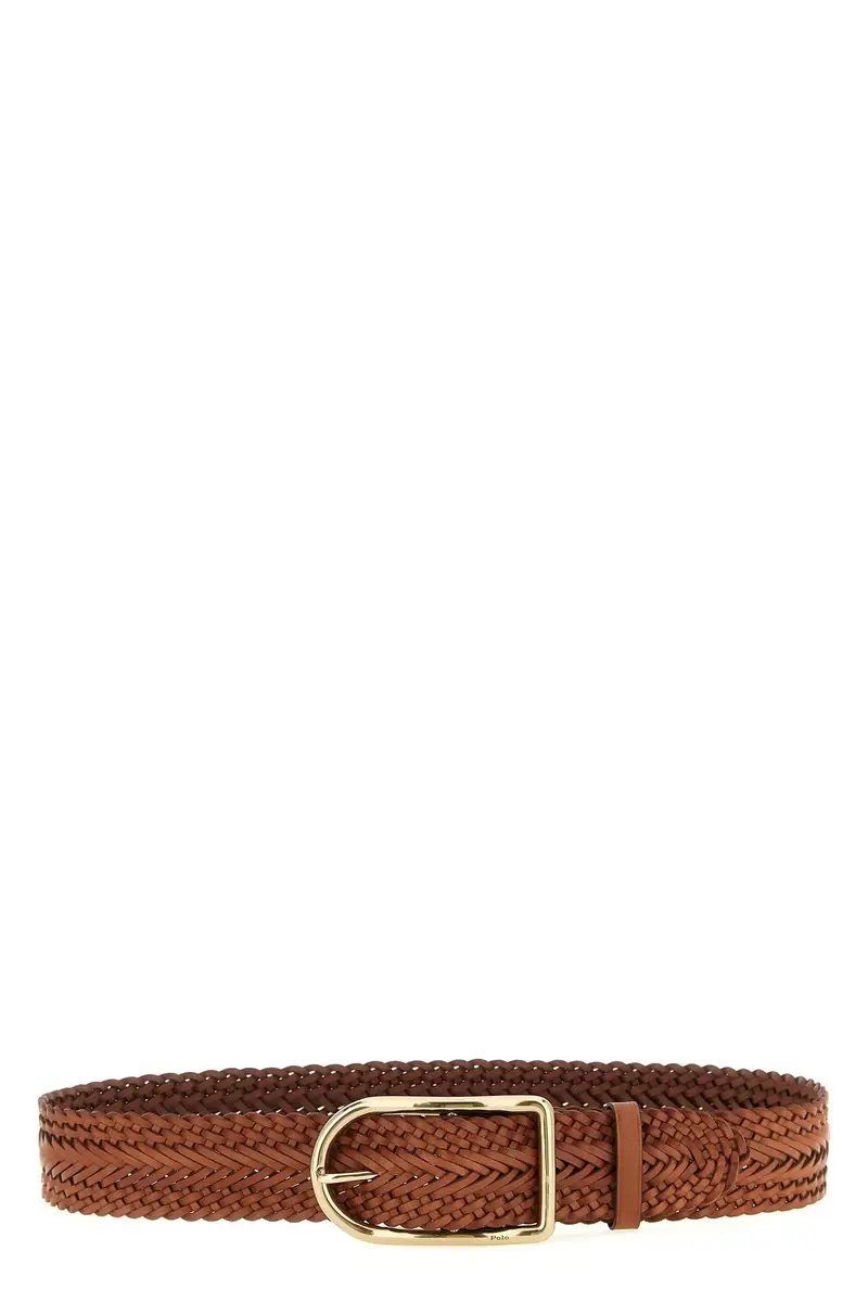 Cintura Pelle Intrecciata Marrone