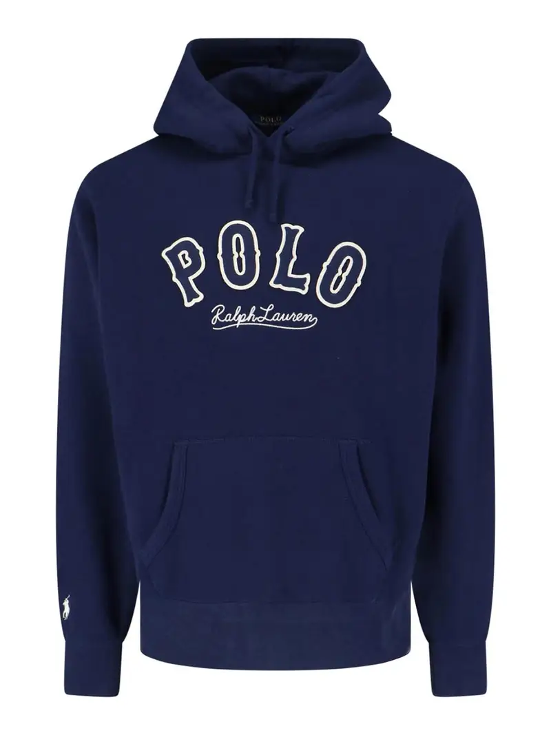 Felpa Cappuccio Logo Blu