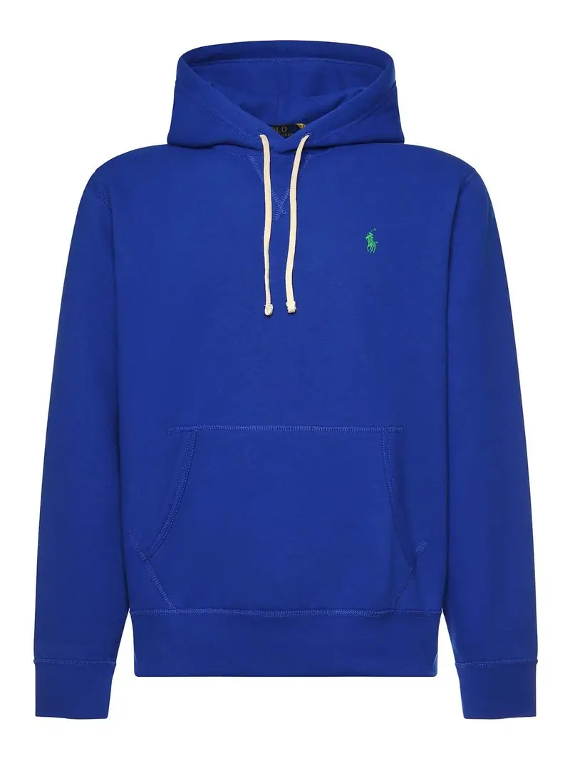 Felpa con cappuccio in misto cotone Blu