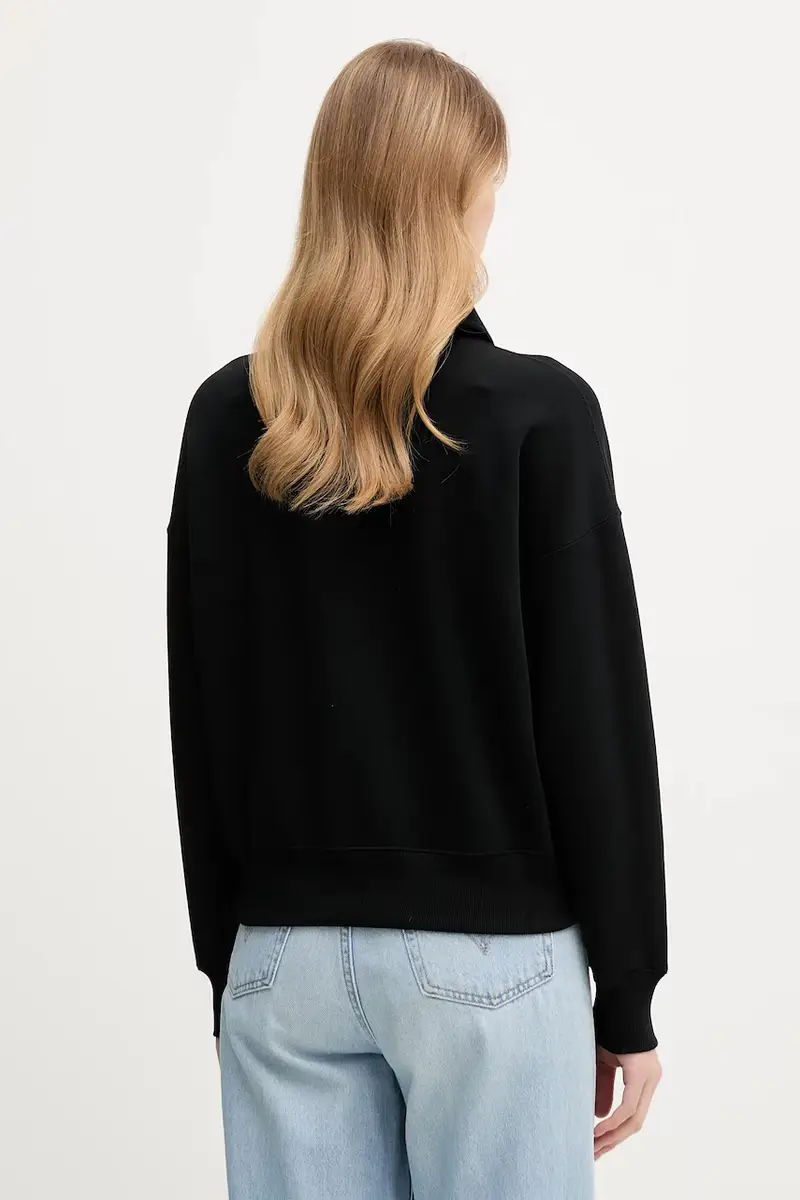 felpa donna colore nero con applicazione 211B18685 miniatura 3