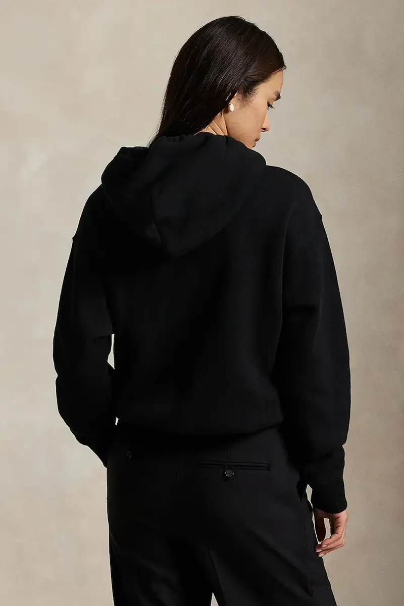 felpa donna colore nero con cappuccio 211A87106 miniatura 2