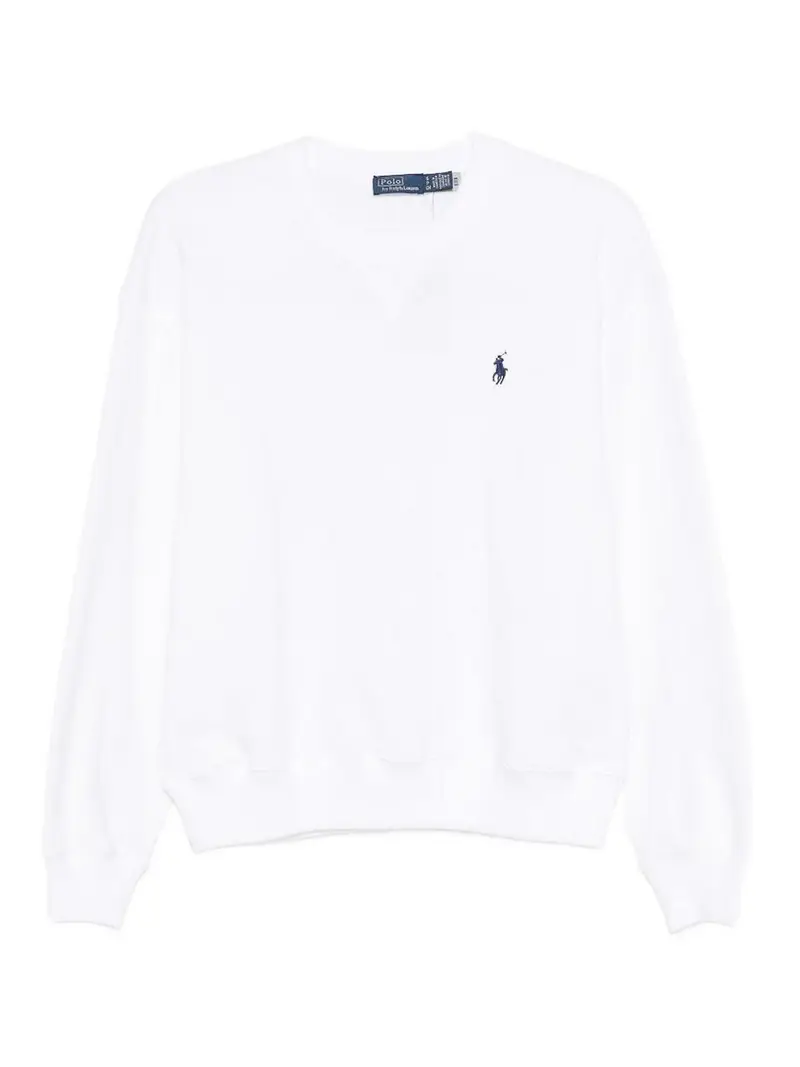 Felpa Girocollo Bianca Con Logo Bianco