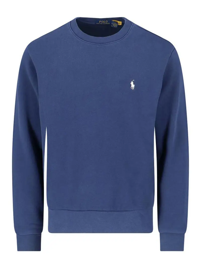 Felpa girocollo logo Blu