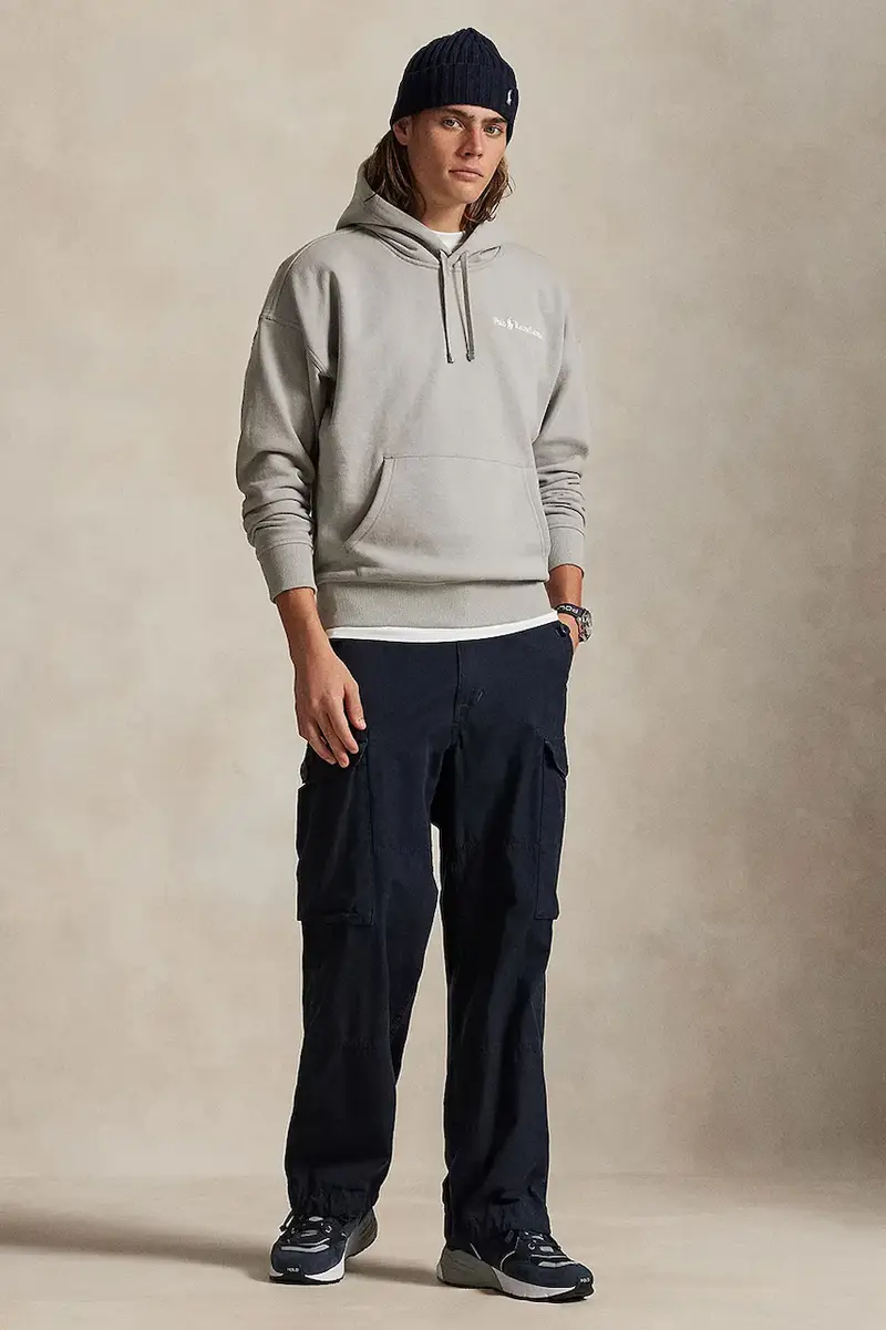 felpa HEAVY WT FLEECE uomo colore grigio con cappuccio 710917904016 miniatura 3