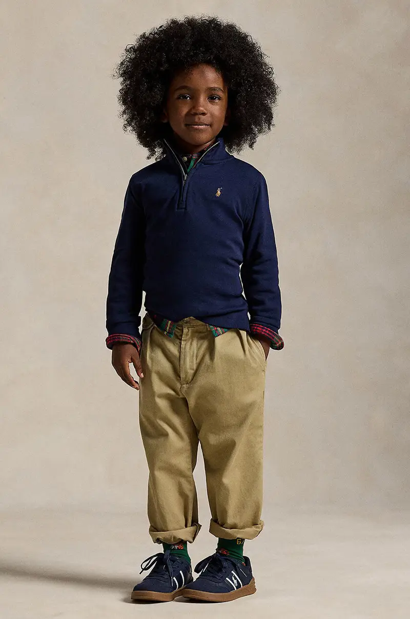 felpa in cotone bambino/a Blu navy miniatura 5