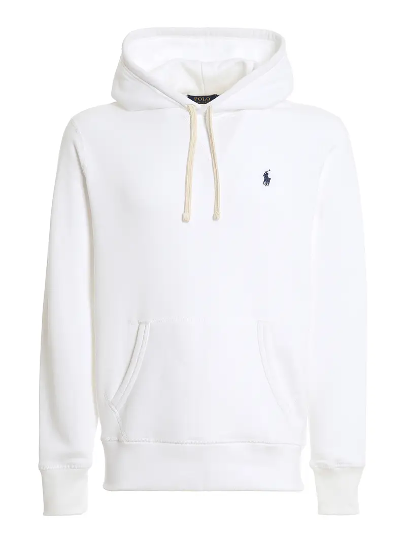 Felpa in cotone con cappuccio Bianco