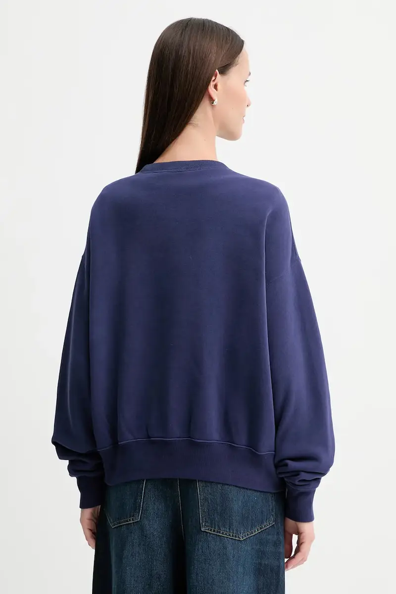 felpa in cotone donna colore blu navy 211972697 miniatura 3