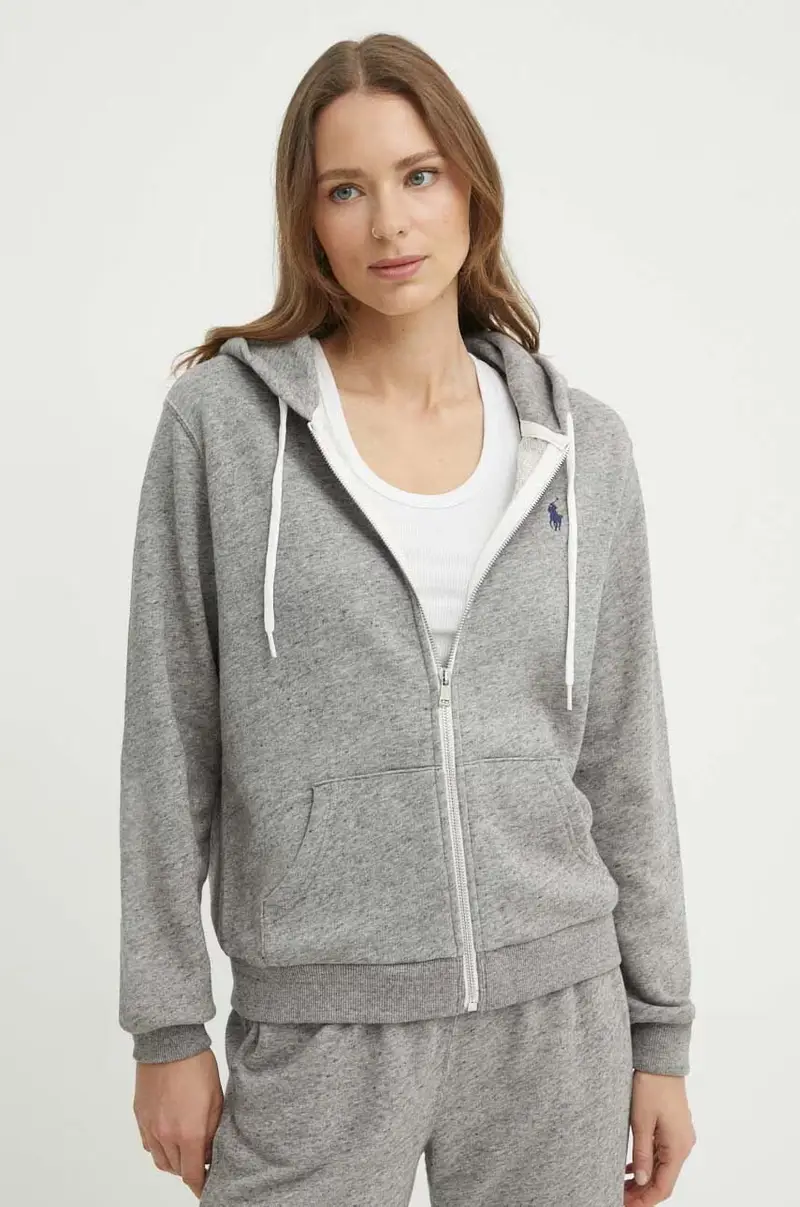 felpa in cotone donna colore grigio con cappuccio 211935584