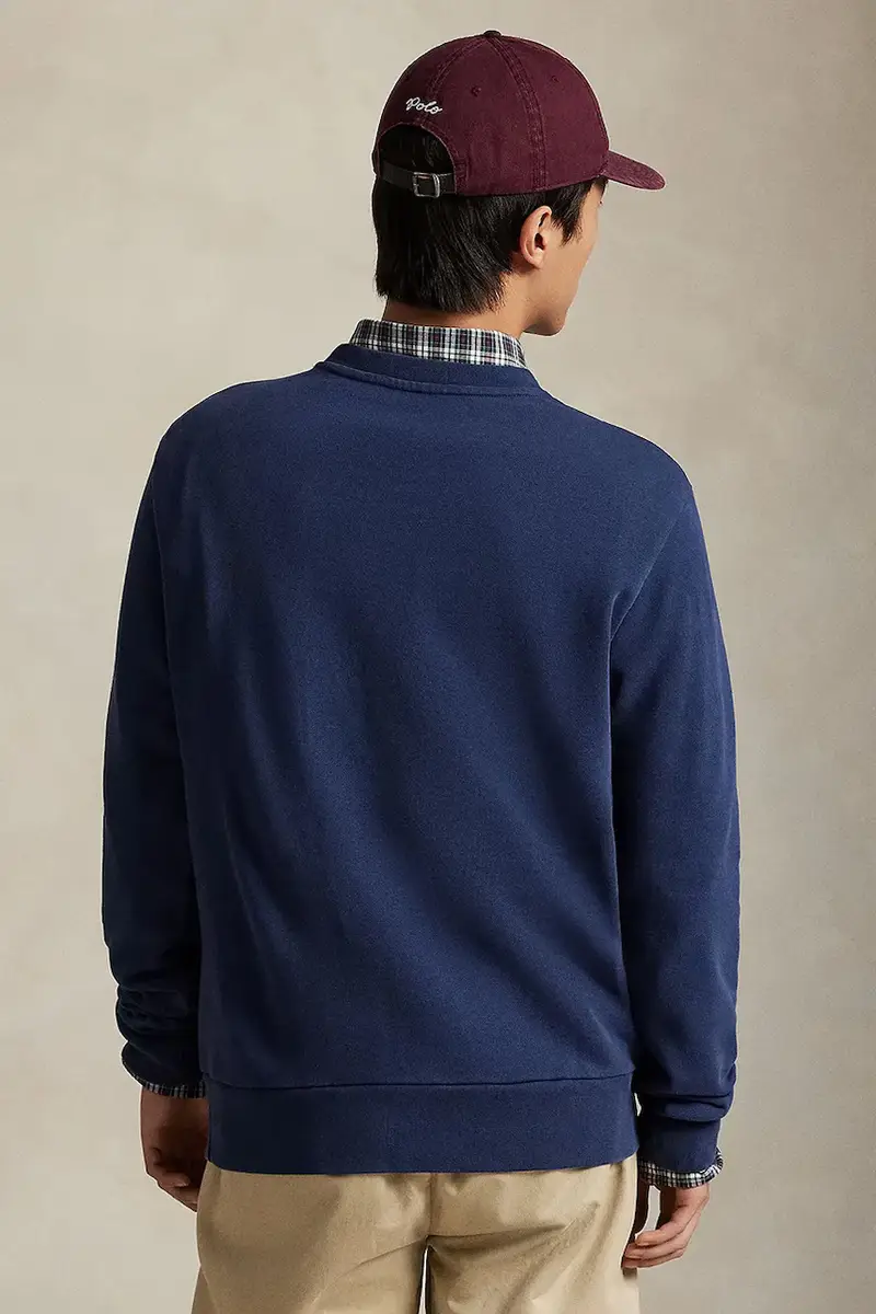 felpa in cotone uomo colore beige 710916689 Blu navy miniatura 2