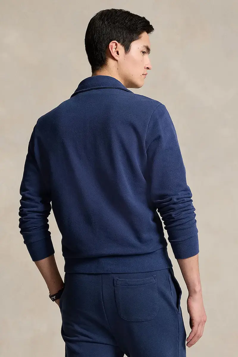 felpa in cotone uomo colore beige 710934601 Blu navy miniatura 2