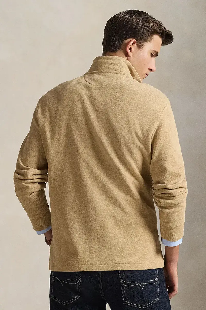 felpa in cotone uomo colore beige 710P07411 miniatura 2