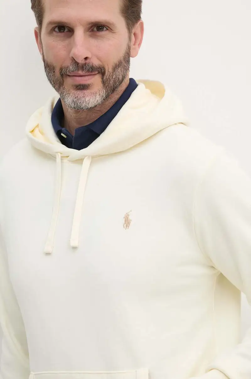 felpa in cotone uomo colore beige con cappuccio 710916690 miniatura 4