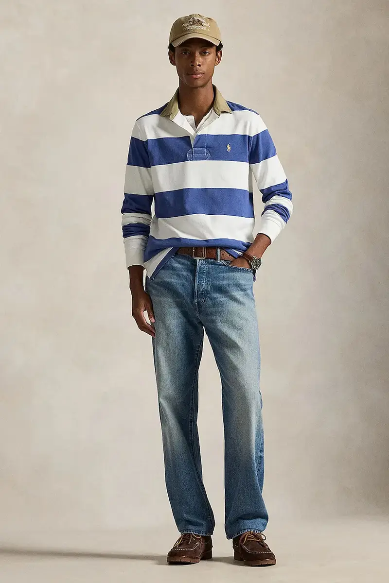 felpa in cotone uomo colore blu 710P05317 miniatura 3