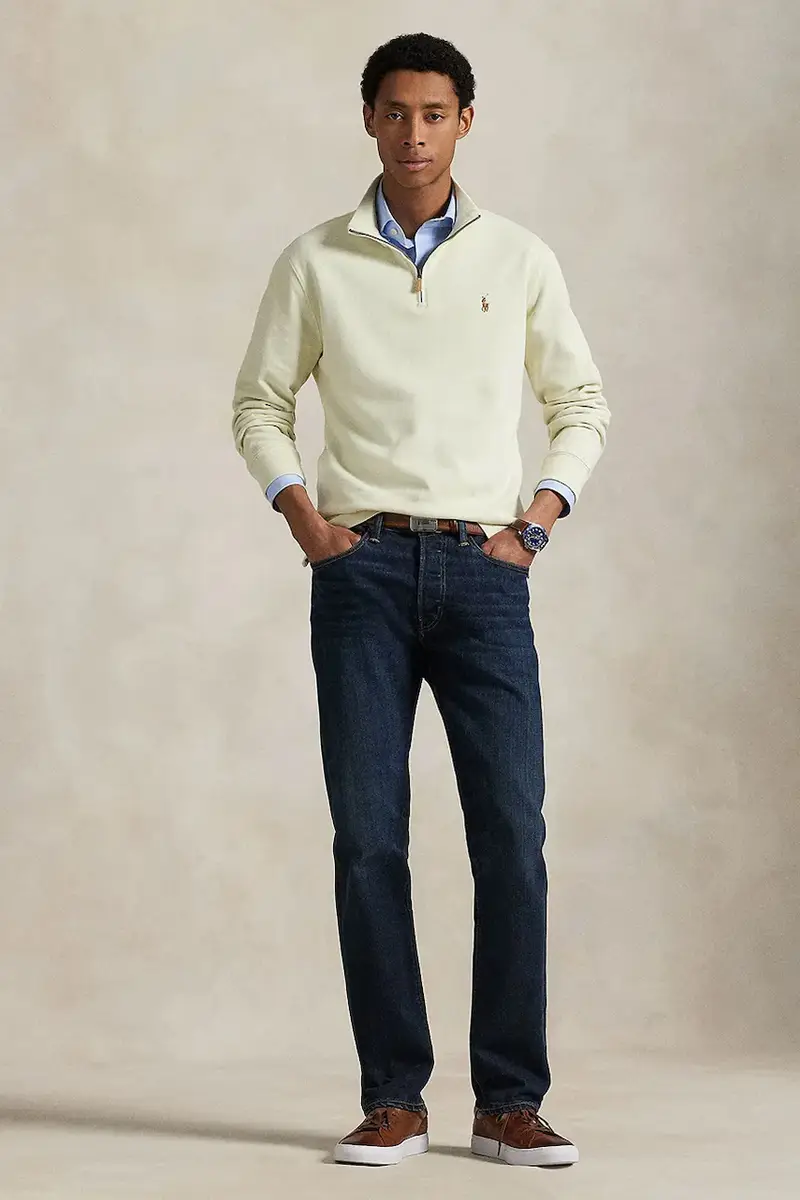 felpa in cotone uomo colore grigio 710671929 Beige miniatura 3