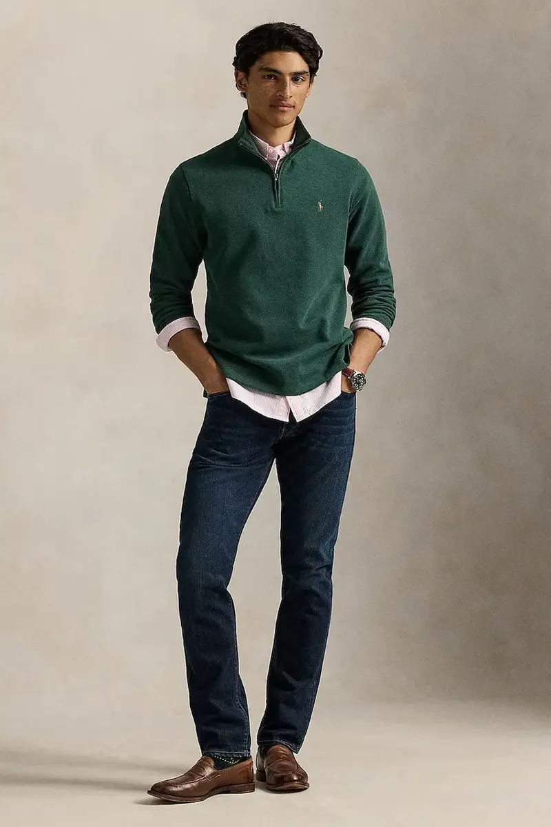 felpa in cotone uomo colore grigio 710671929 Verde miniatura 3