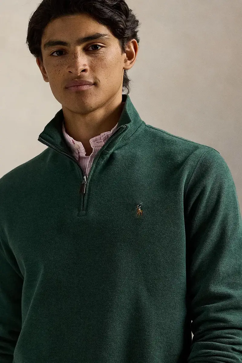 felpa in cotone uomo colore grigio 710671929 Verde miniatura 4