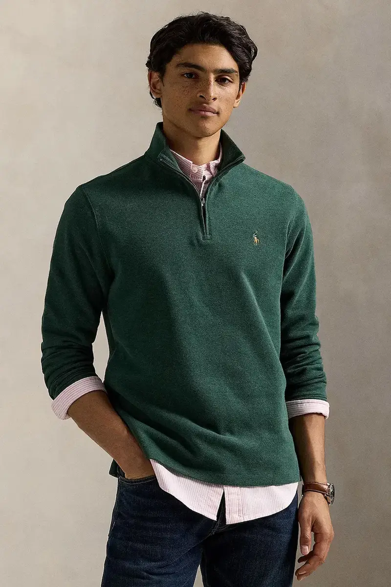 felpa in cotone uomo colore grigio 710671929 Verde